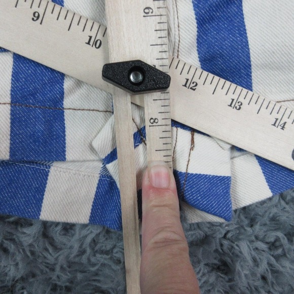 Mini Boden Shorts Girls 6-7Y Blue White Stripe Cotton Denim Pockets 20x1.5* NWT - Picture 4 of 14